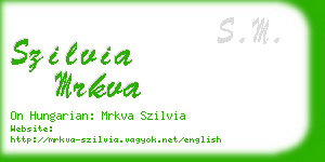 szilvia mrkva business card